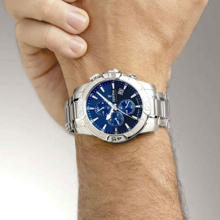 Festina F20704/4 Men's Blue Timeless Chronograph Wristwatch