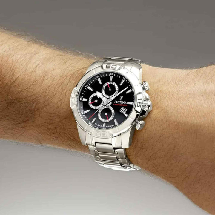 Festina F20704/6 Men's Black Timeless Chronograph Wristwatch