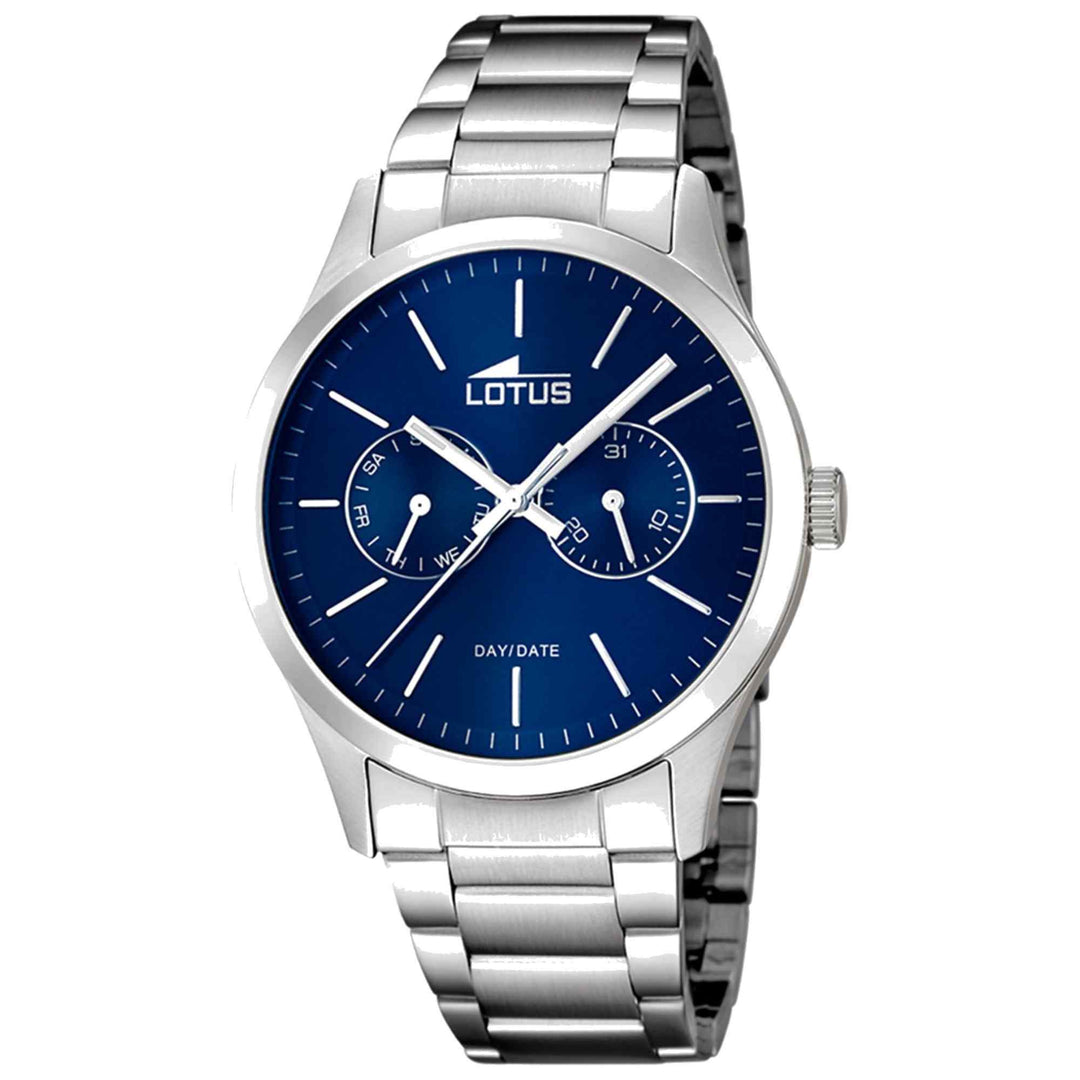 Lotus L15954/5 Men's Blue Dial Day Date Wristwatch