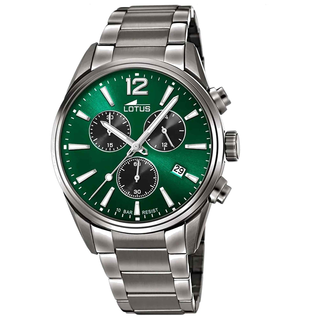 Lotus L18682/4 Men's Green Dial Chronograph Wristwatch
