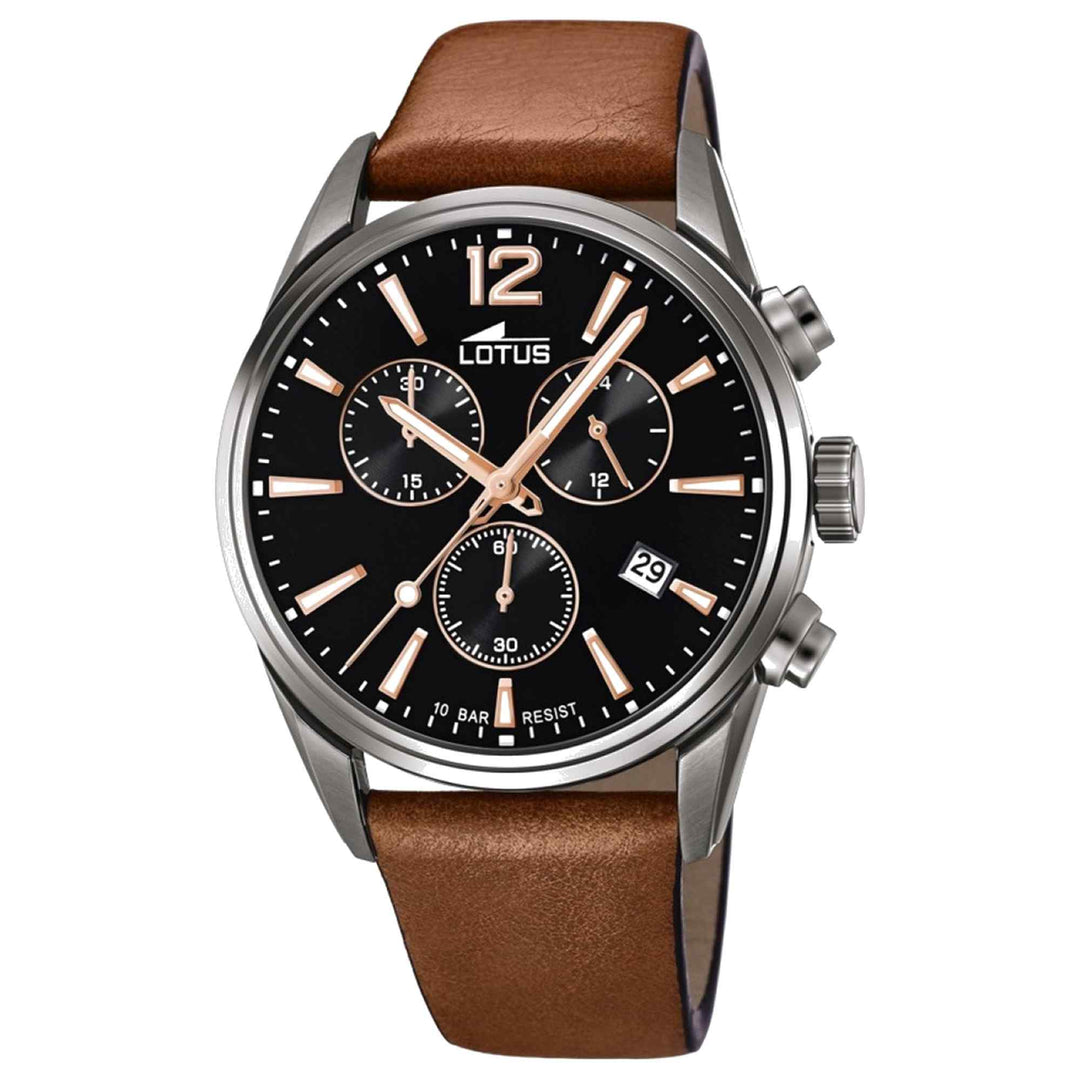 Lotus L18683/2 Men's Black Dial Chronograph Wristwatch