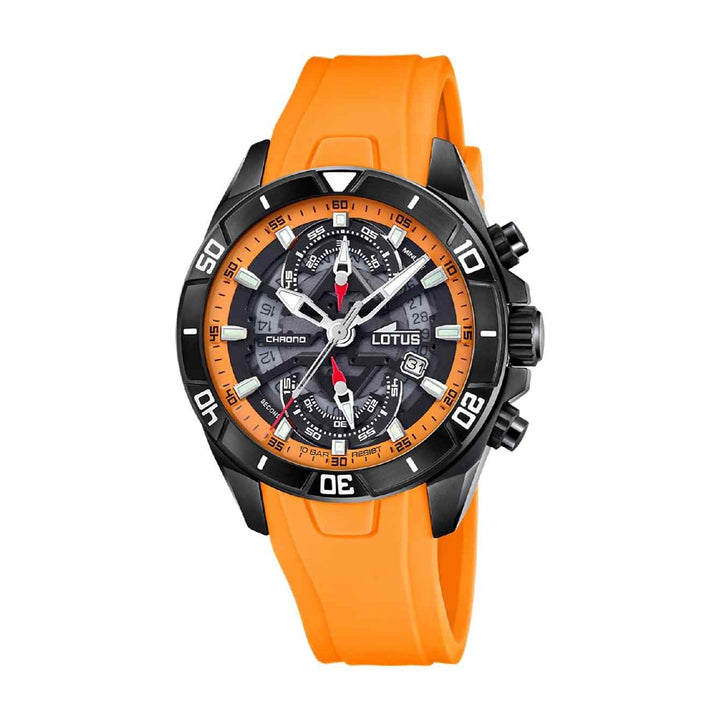 Lotus L18945/3 Men's Vortex Orange Rubber Chronograph Wristwatch