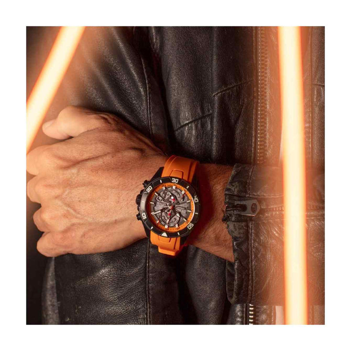 Lotus L18945/3 Men's Vortex Orange Rubber Chronograph Wristwatch