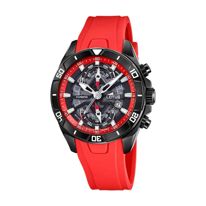 Lotus L18945/5 Men's Vortex Red Rubber Chronograph Wristwatch