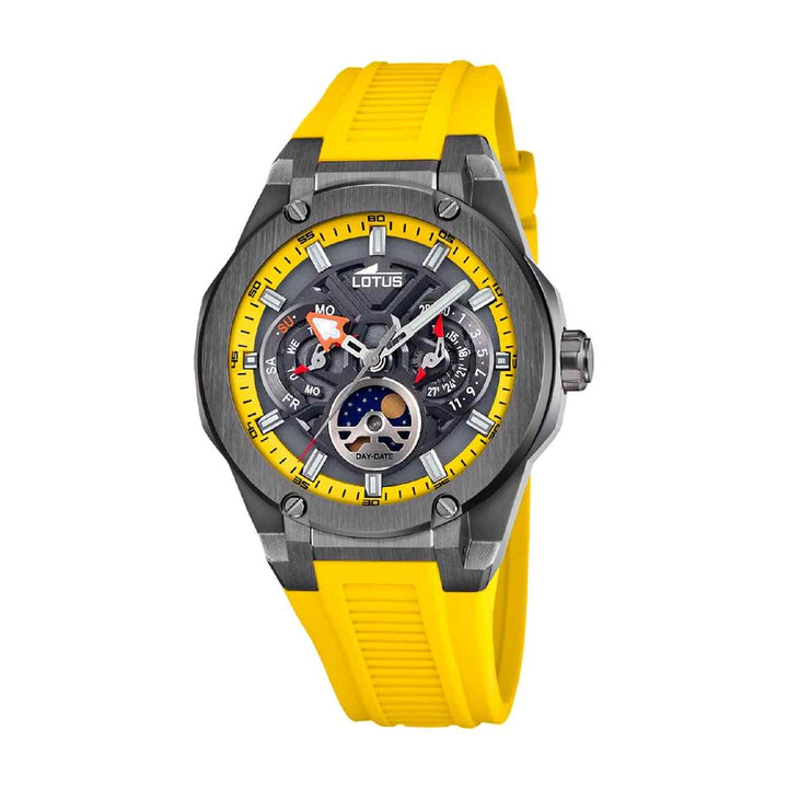 Lotus L18946/1 Men's Vortex Yellow Rubber Multifunction Wristwatch