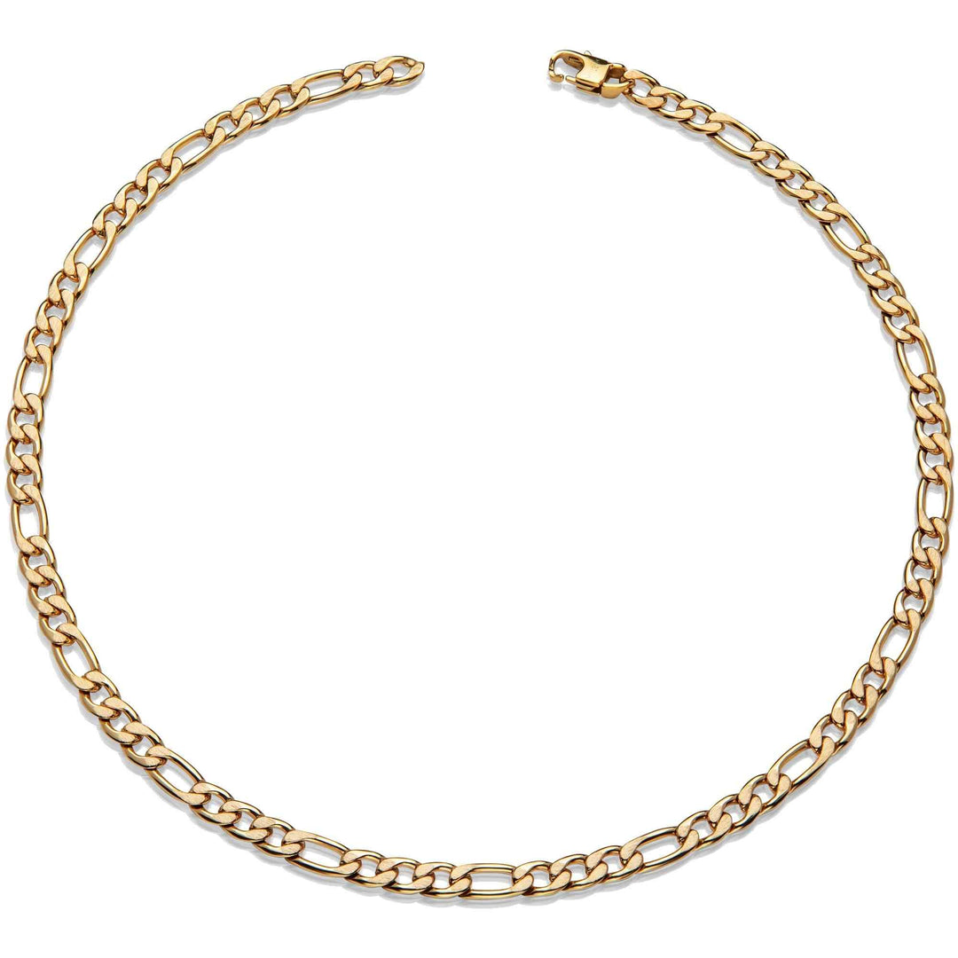 Unique & Co LAK-205/50CM Men's Steel Figaro Gold IP Necklace
