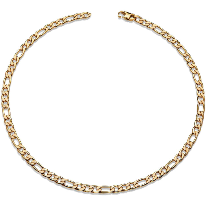 Unique & Co LAK-205/50CM Men's Steel Figaro Gold IP Necklace