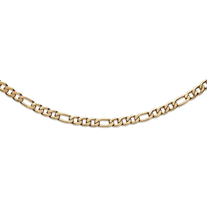 Unique & Co LAK-205/50CM Men's Steel Figaro Gold IP Necklace