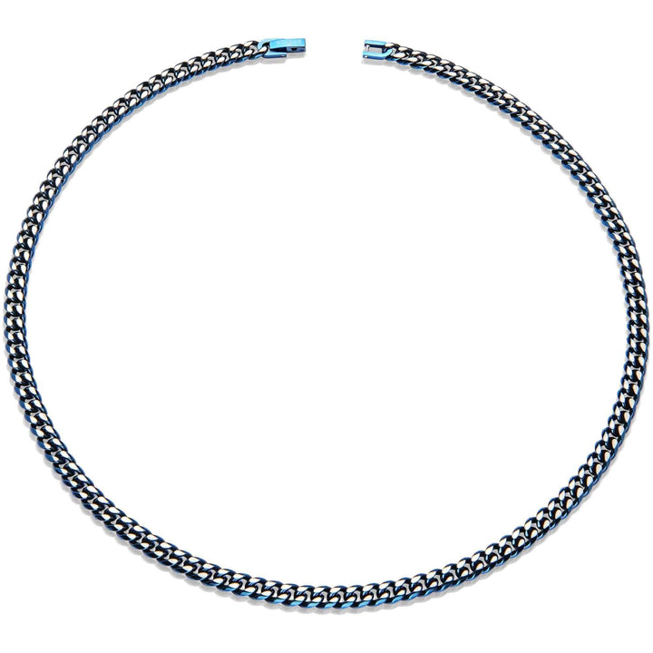 Unique & Co LAK-232/50CM Men's Steel Matte And Polished Blue IP Necklace