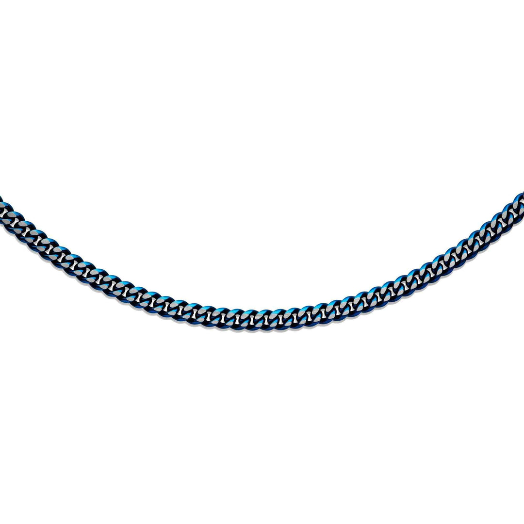 Unique & Co LAK-232/50CM Men's Steel Matte And Polished Blue IP Necklace