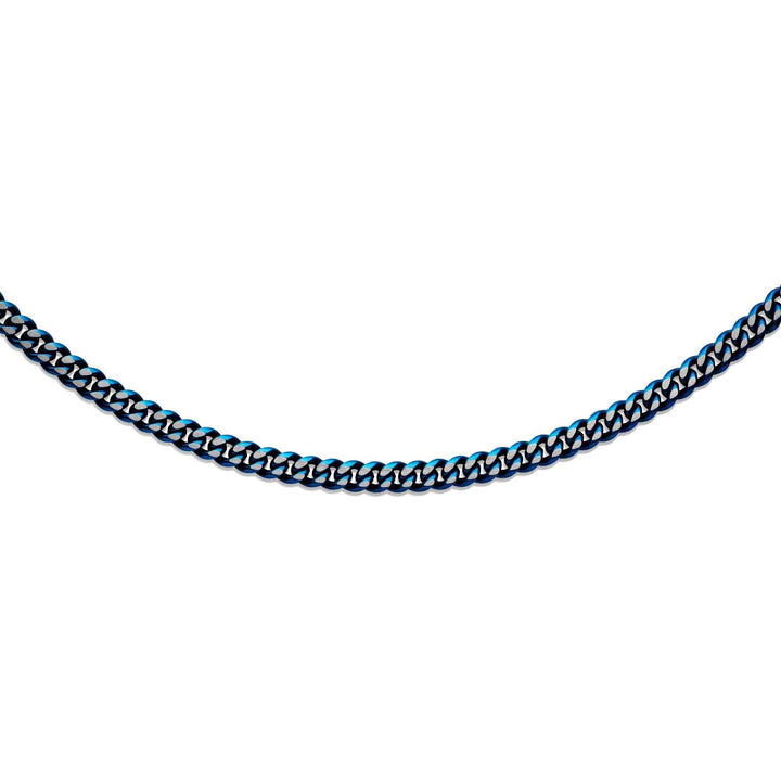 Unique & Co LAK-232/50CM Men's Steel Matte And Polished Blue IP Necklace