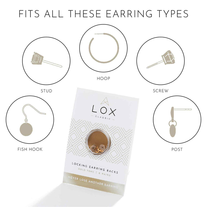 Lox - 2GE Earring Backs 2 Pair Gold Tone