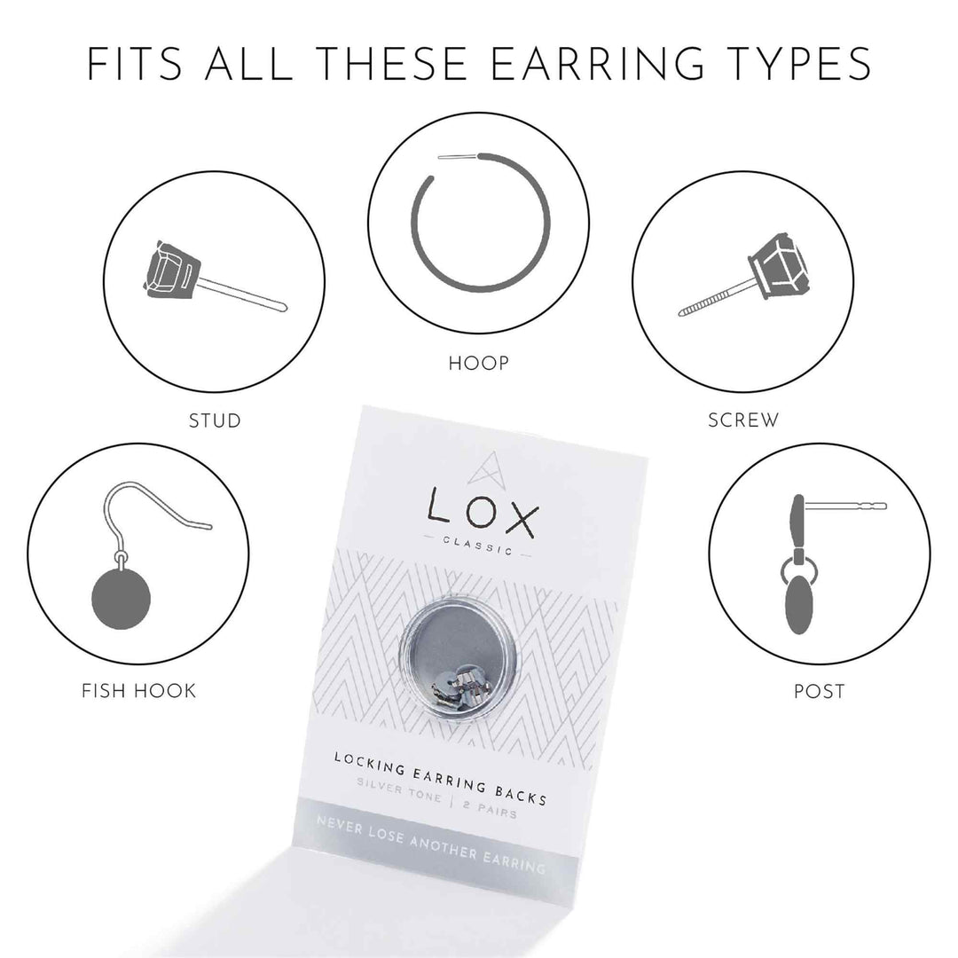 Lox - 2GS Earring Backs 2 Pair Silver Tone