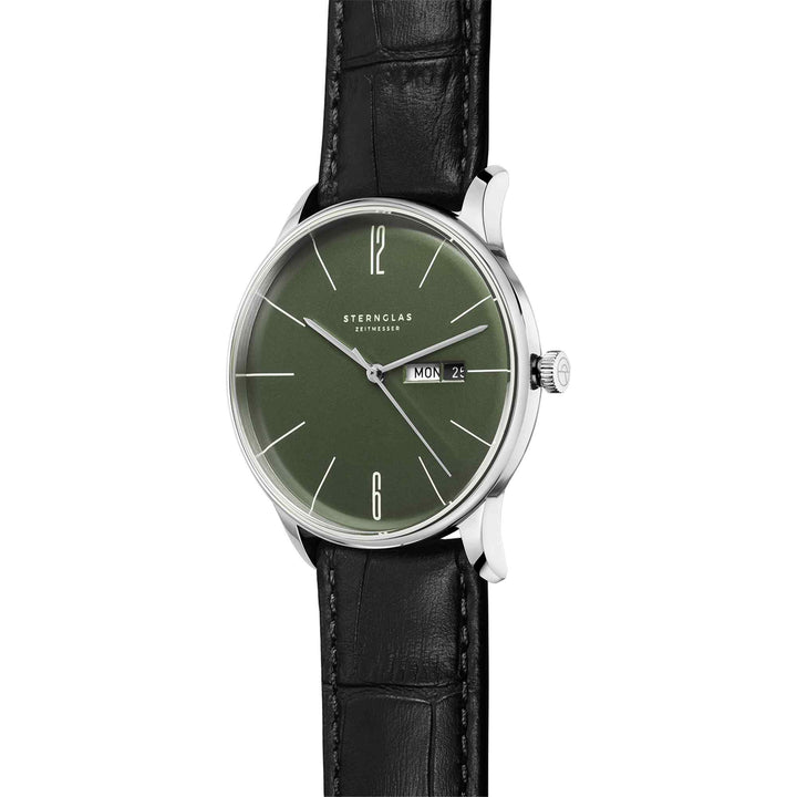 Sternglas S01-BE08-HE04 Men's Berlin Black Leather Strap Wristwatch