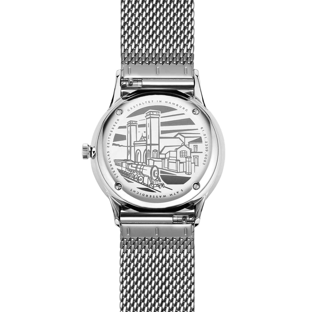 Sternglas S01-BE08-MI04 Men's Berlin Silver Milanese Strap Wristwatch