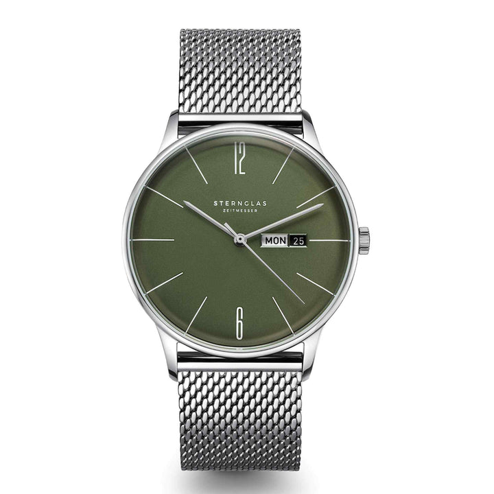 Sternglas S01-BE08-MI04 Men's Berlin Silver Milanese Strap Wristwatch
