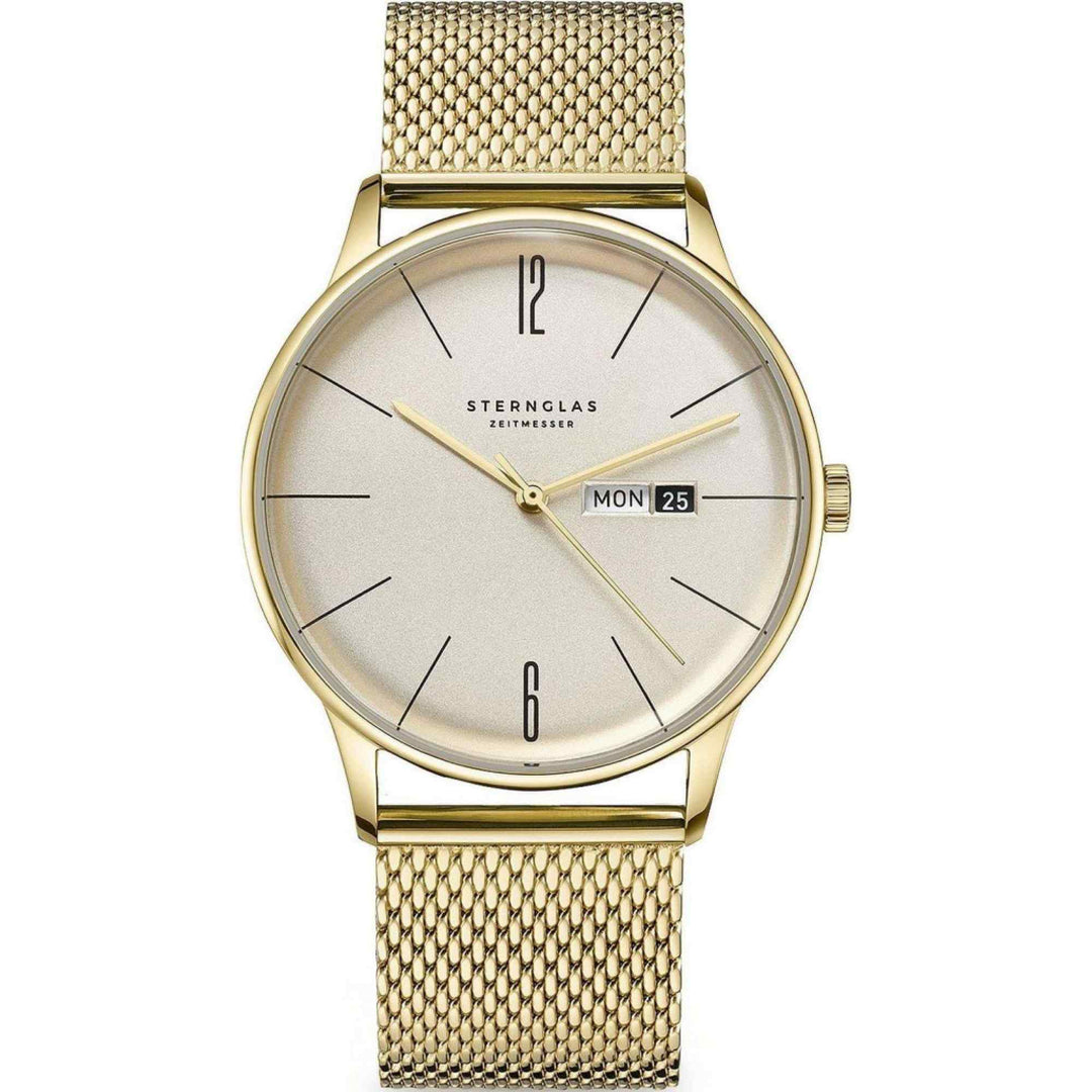 Sternglas S01-BE14-MI08 Men's Berlin Gold Mesh Wristwatch (8149769421026)