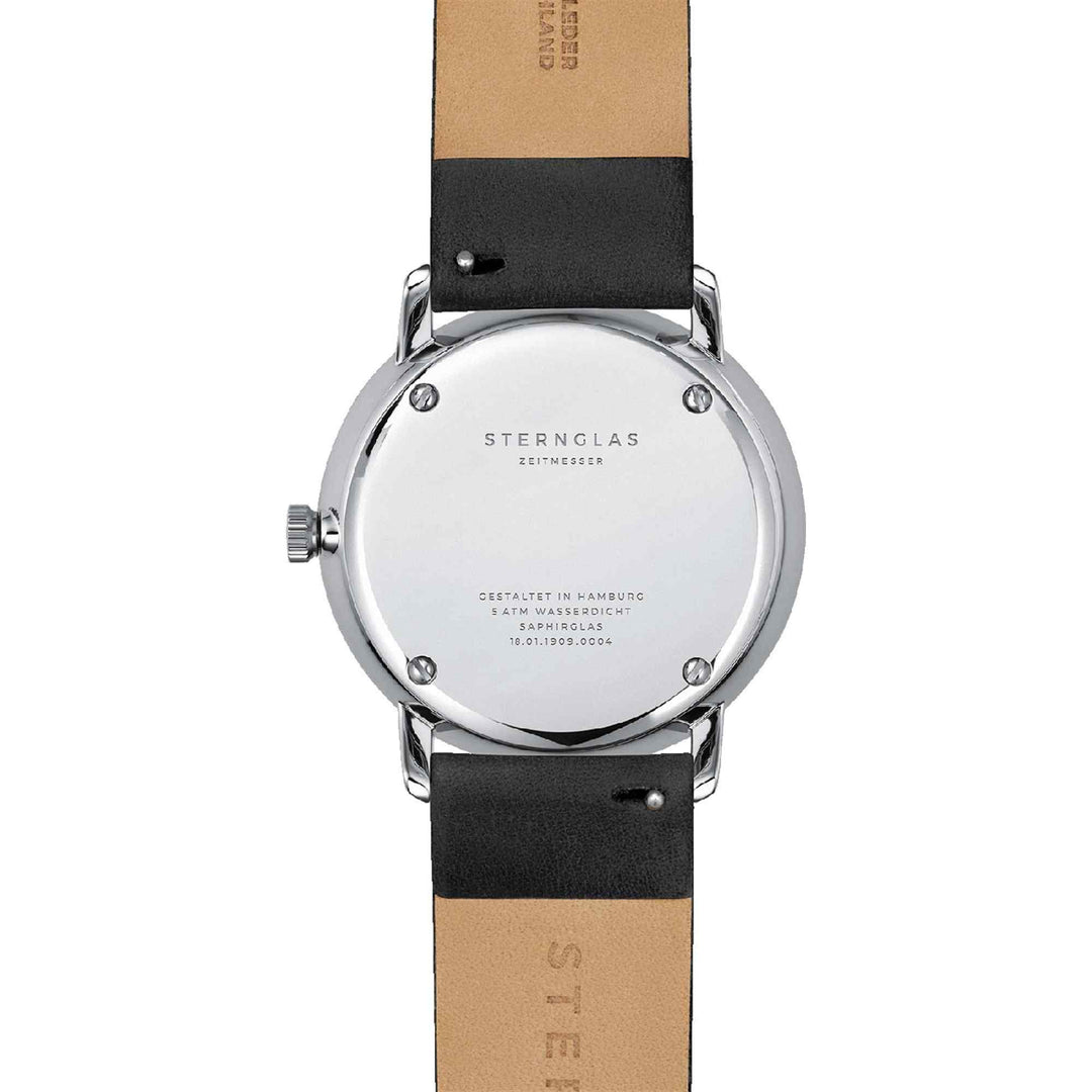 Sternglas S01-NA06-PR07 Men's Naos Black Leather Strap Wristwatch (8148602781922)