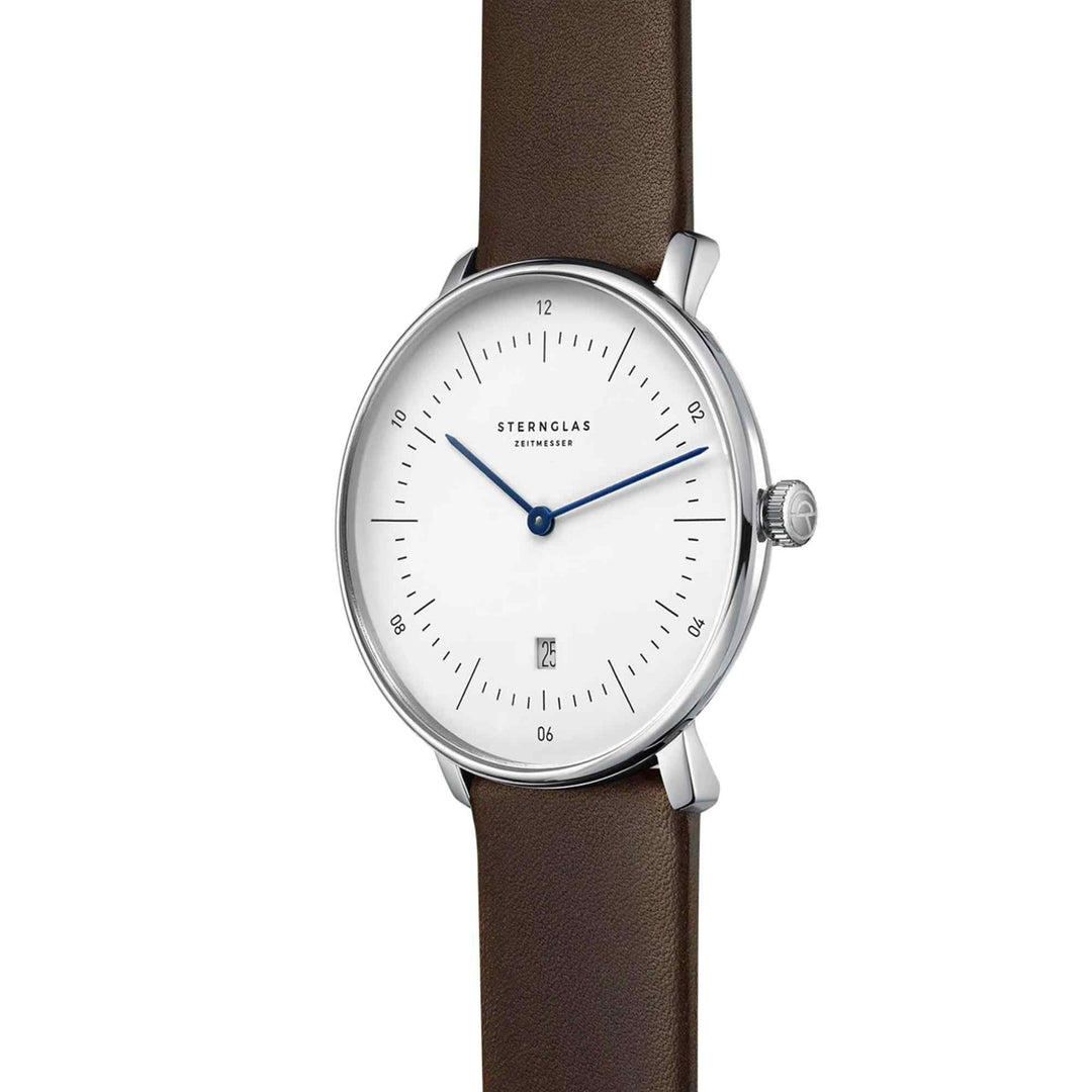 Sternglas S01-NX01-PR04 Men's Naos XL Brown Leather Strap Wristwatch (8119156441314)