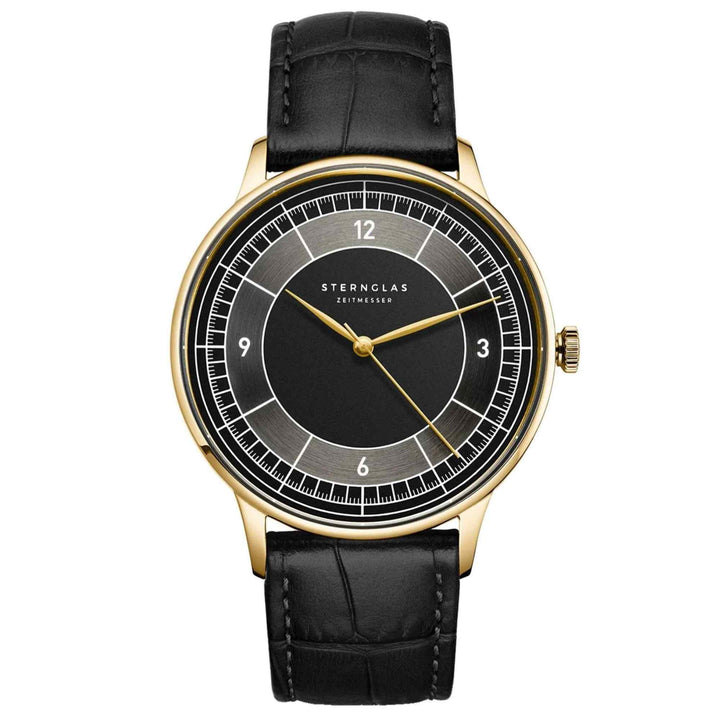 Sternglas S01-SD04-HE03 Men's Sedius Black Leather Strap Wristwatch