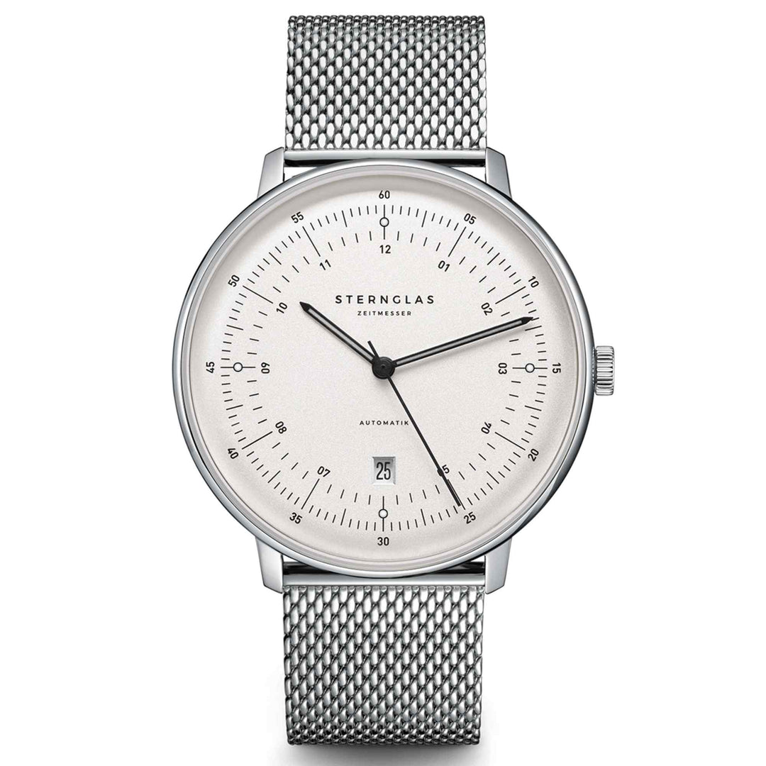 Sternglas S02-HH10-MI04 Hamburg Automatic Silver Milanese Wristwatch