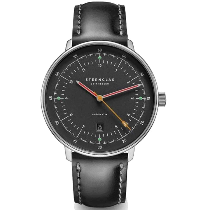 Sternglas S02-HH39-BR02 Men's Hamburg Neugraphite Automatic Wristwatch