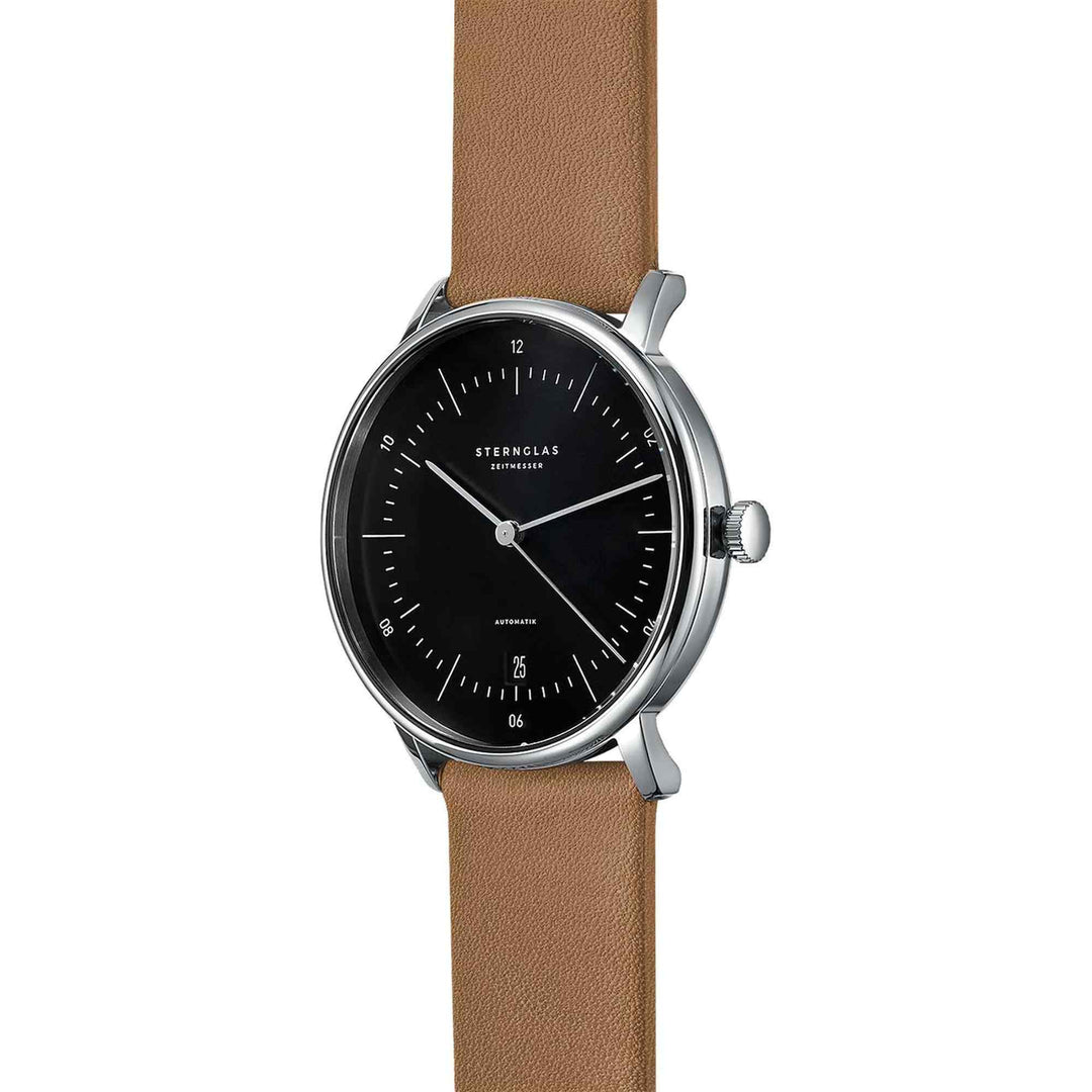 Sternglas S02-NA03-PR01 Men's Naos Automatic Brown Strap Wristwatch (8148645511394)