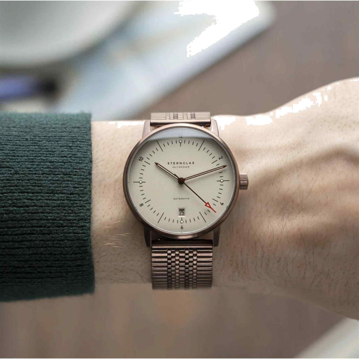 Sternglas S02-NA42-ME10 Men's Naos Automatik Alabaster Bronze Wristwatch