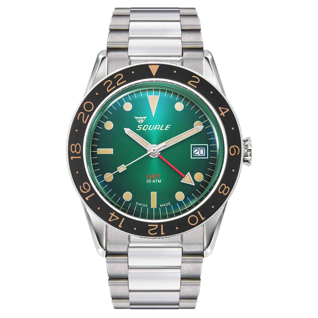 Squale SUB39GMGR.BR22 Vintage Green GMT Wristwatch