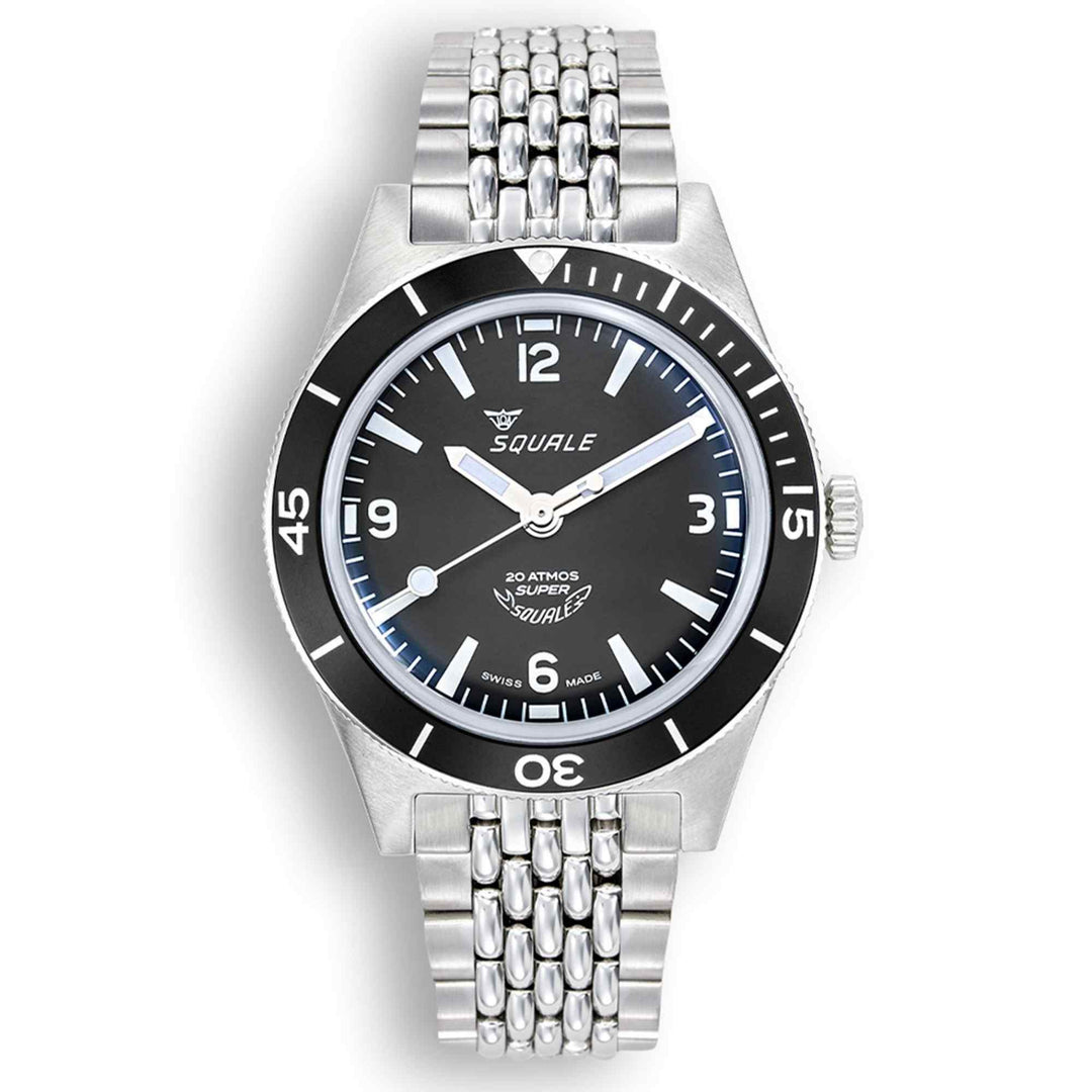 Squale SUPERMBKBK.AC Super-Squale Black Dial Wristwatch