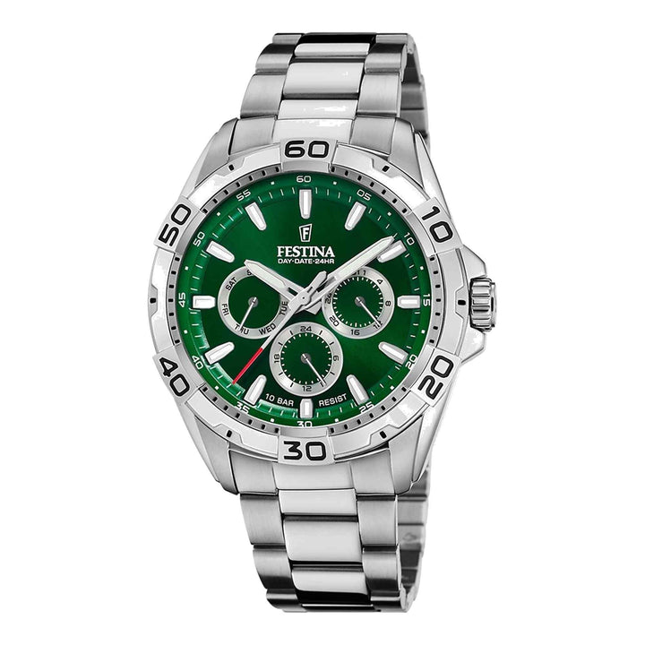 Festina F20623/3 Men's Green Dial Multi-Function Wristwatch