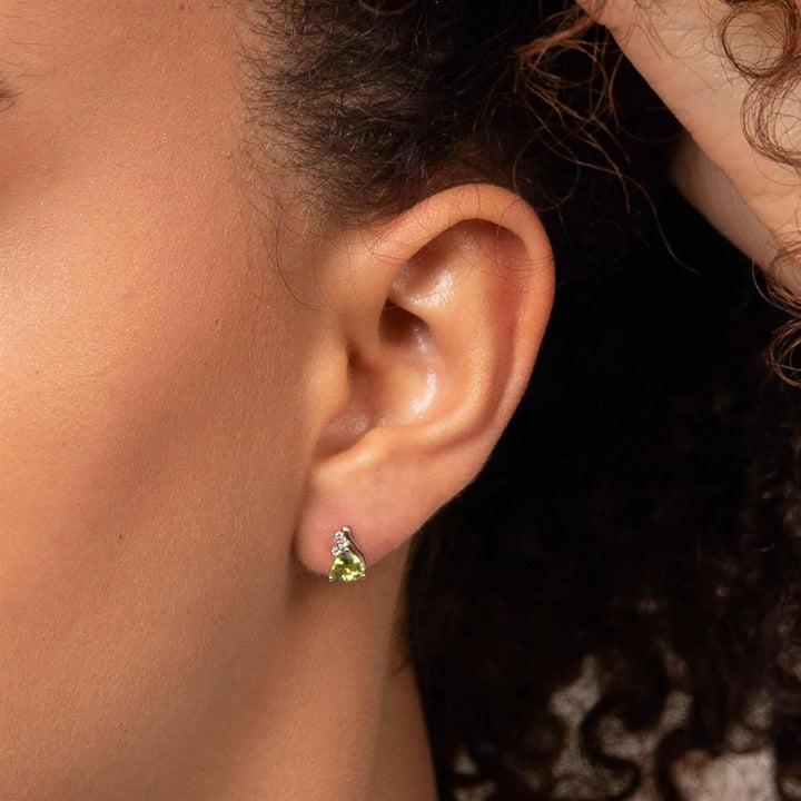 Elements Gold GE1015G Trillion Semi-Precious Stud Earrings