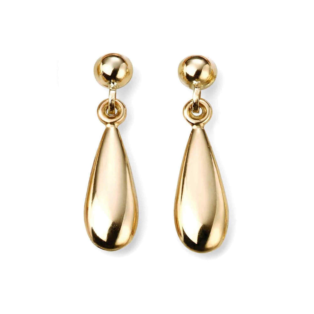 Elements Gold GE2067 Plain Teardrop Earrings