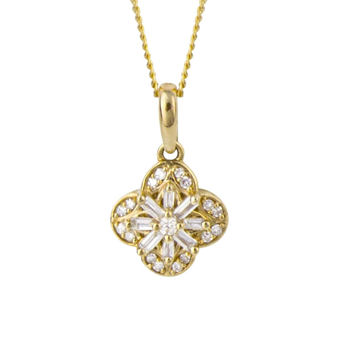 Elements Gold GP1002 Flower with Diamond Pendant Only