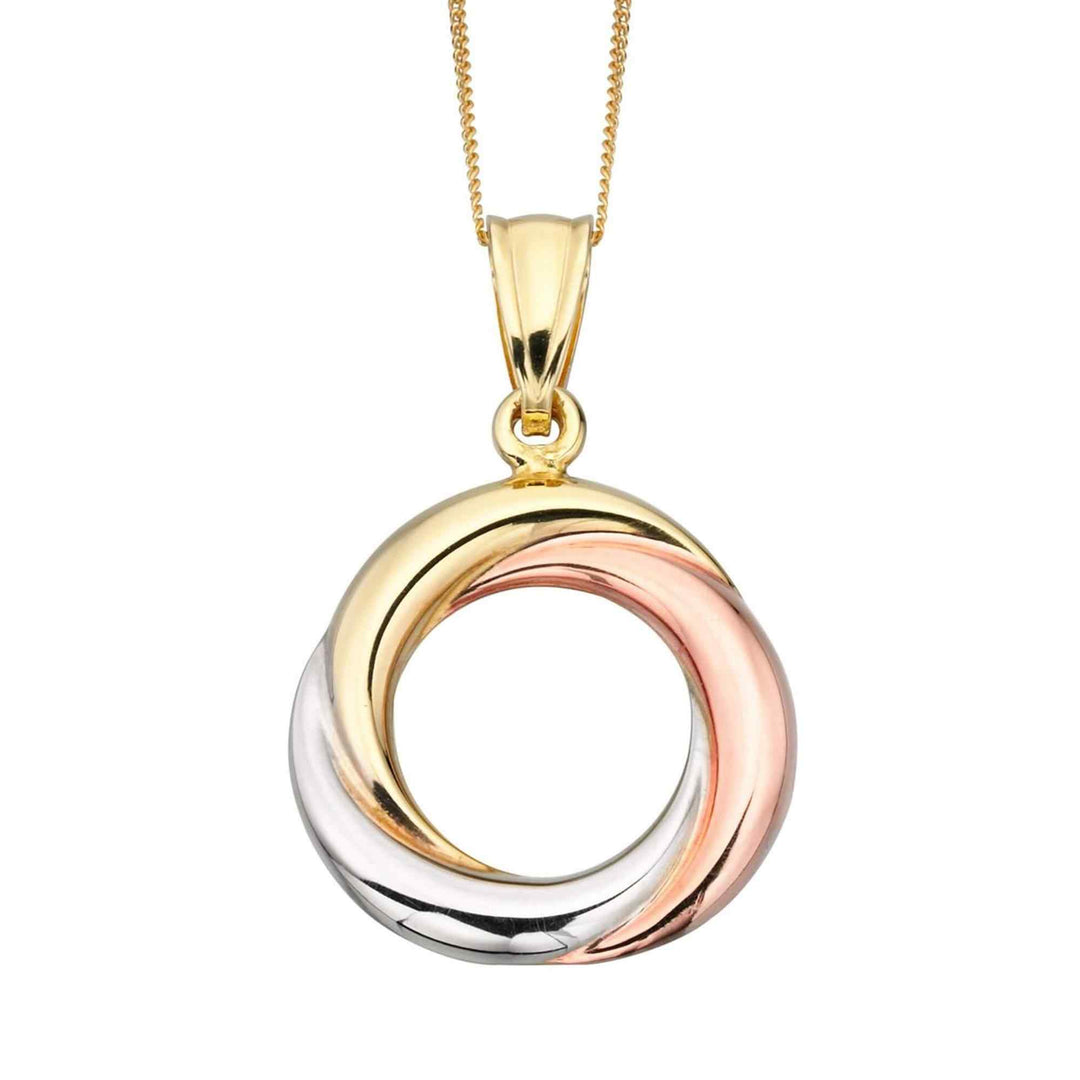 Elements Gold GP821 Tri-Metal Open Circle Pendant Only