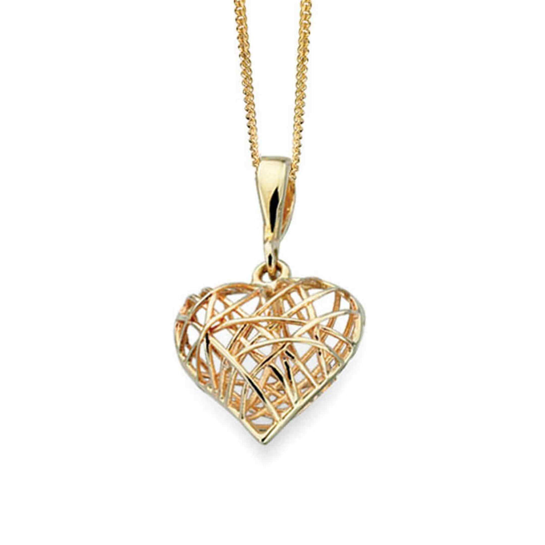 Elements Gold GP824 Caged Heart Pendant Only