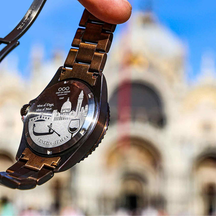 Out Of Order 001-19.VE Men's GMT Venezia Swiss Quartz Wristwatch (8161278787810)