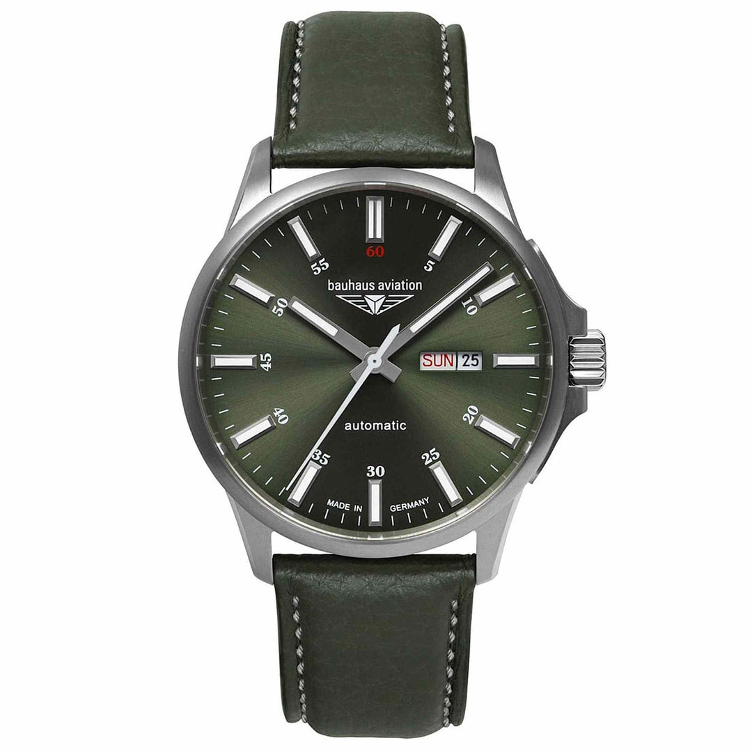 Bauhaus Aviation 2866-4 Men's Titanium Day Date Automatic Wristwatch (8152926585058)