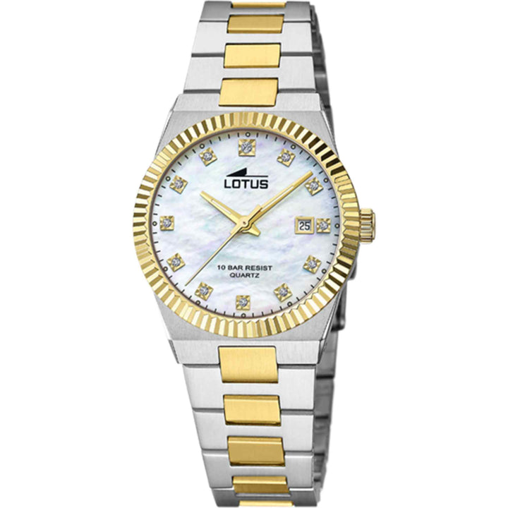 Lotus L18839/1 Women's Mother of Pearl Dial Two Tone Wristwatch