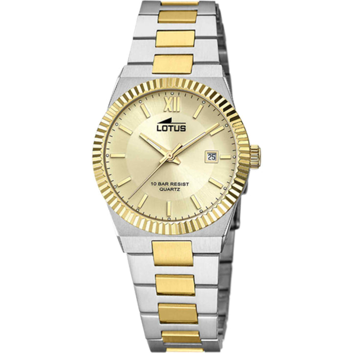Lotus L18839/2 Women's Gold Dial Two Tone Wristwatch