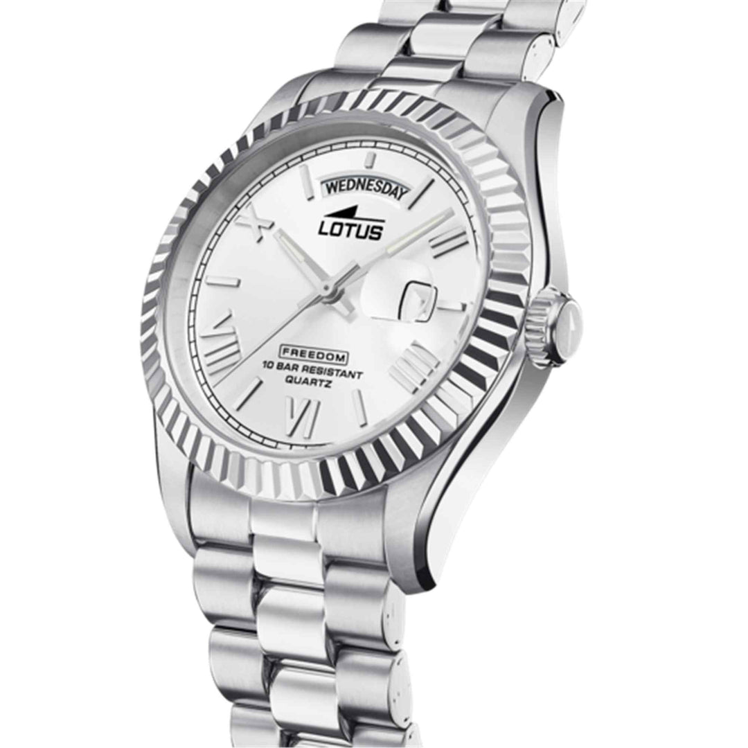 Lotus L18854/1 Men's Silver Dial Day Date Watch