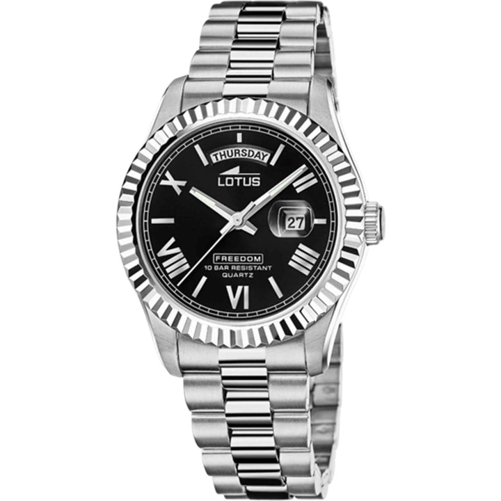 Lotus L18854/4 Men's Black Dial Day Date Watch