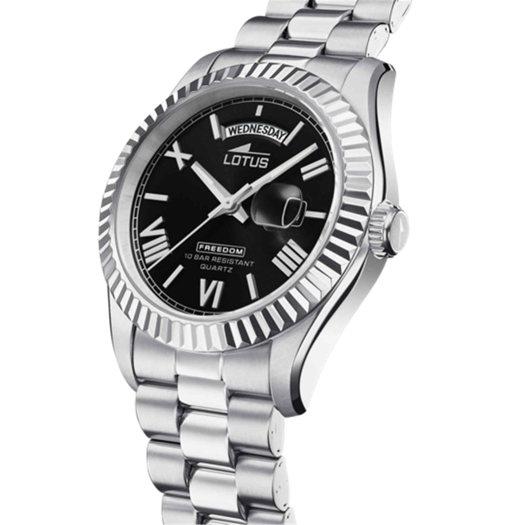 Lotus L18854/4 Men's Black Dial Day Date Watch