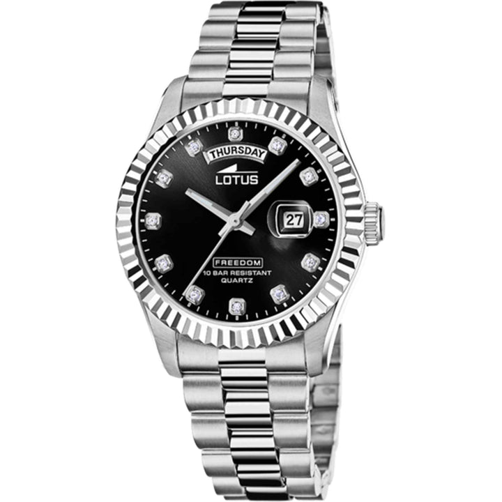 Lotus L18854/7 Men's Black Dial Day Date Watch