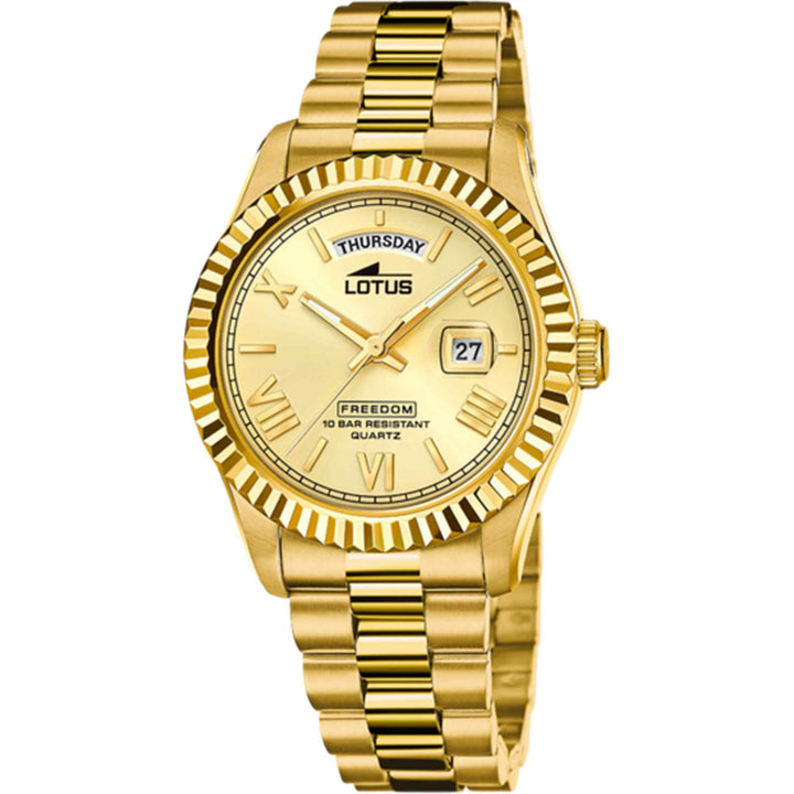 Lotus L18857/1 Men's Gold Dial Day Date Watch