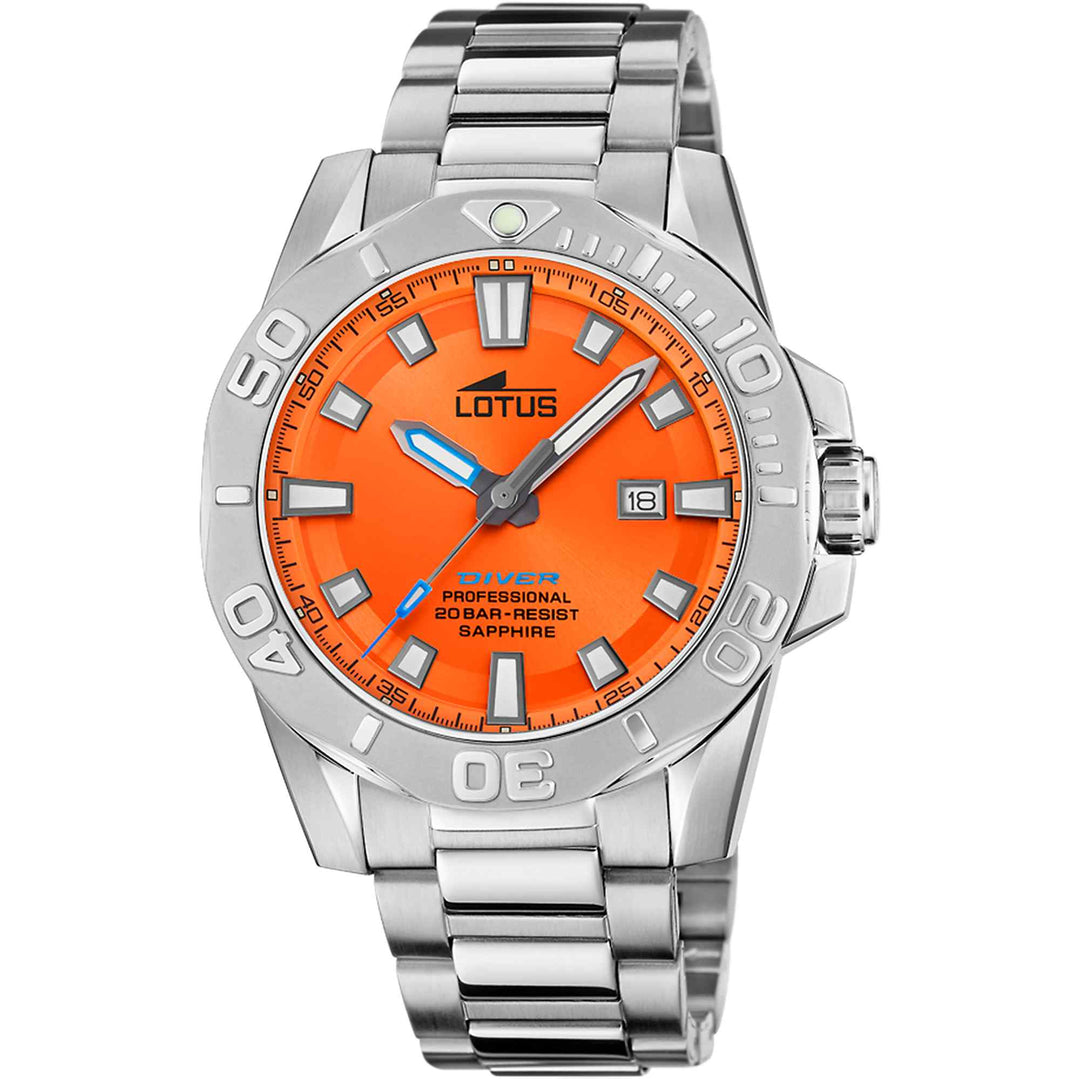 Lotus L18926/3 orologio da polso subacqueo da uomo con quadrante arancione (8106677666018)