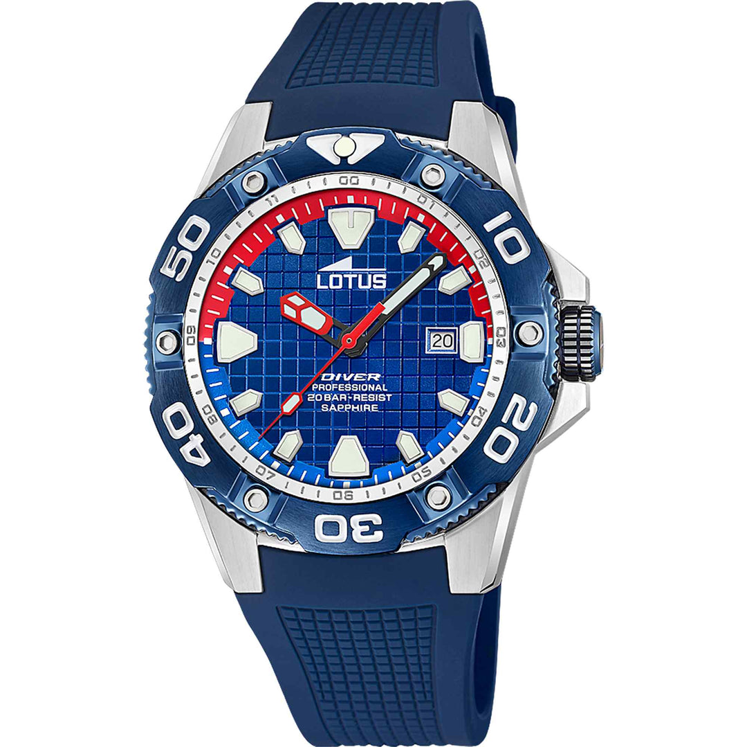 Lotus L18927/2 Men's Blue Dial Diver Wristwatch (8106933190882)