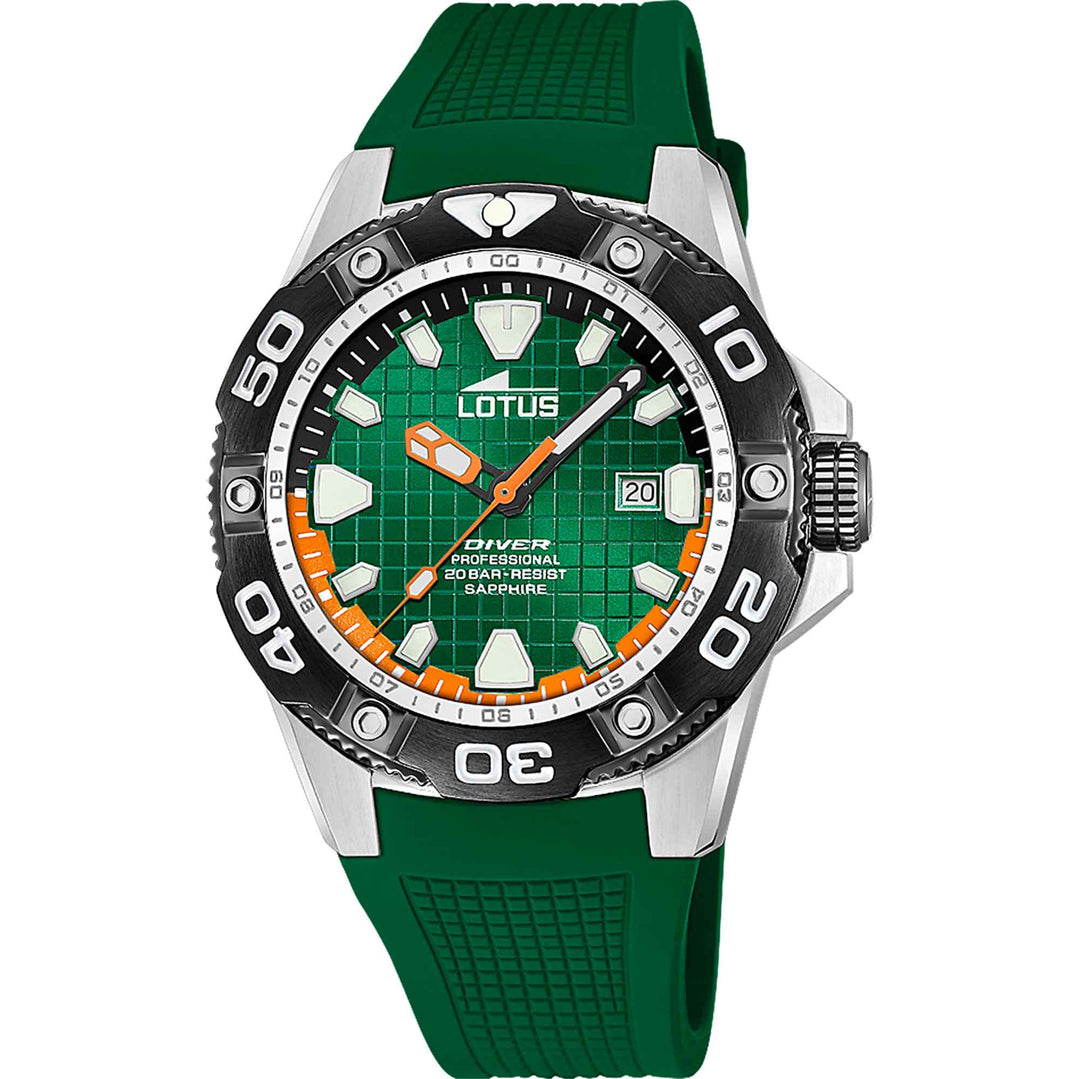 Lotus L18927/3 orologio da polso subacqueo da uomo con quadrante verde (8106935451874)
