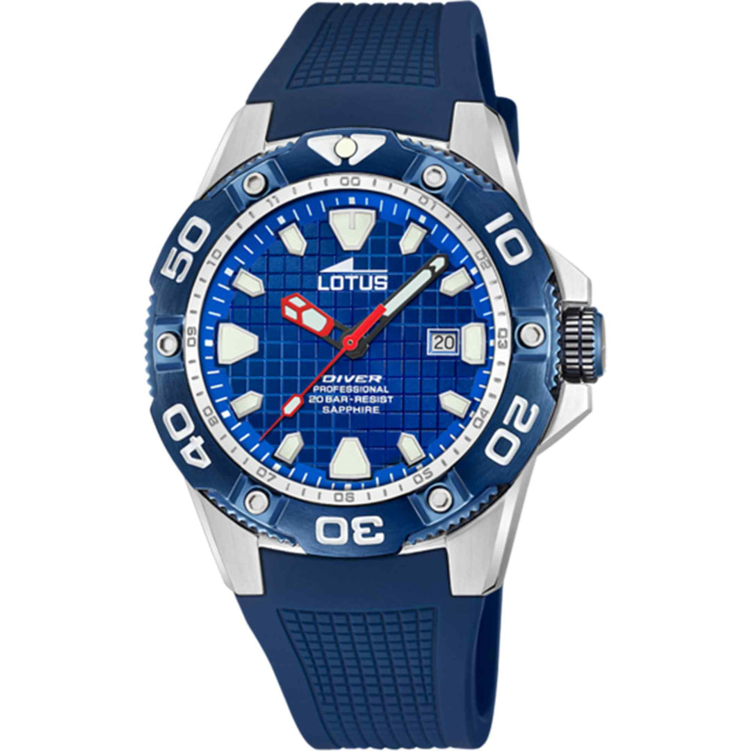 Lotus L18927/B Men's Blue Dial Diver Wristwatch