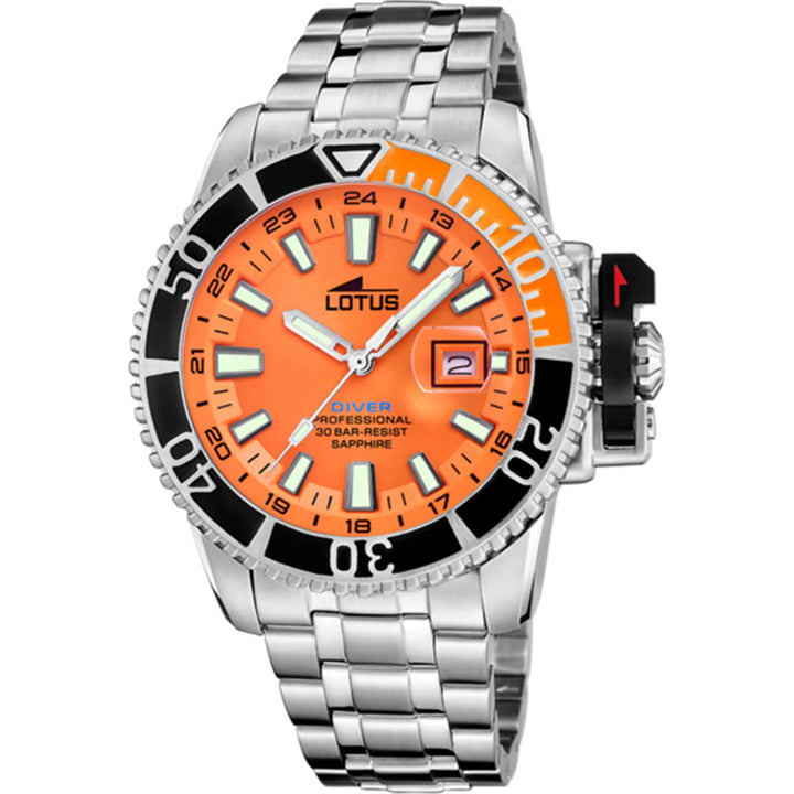Lotus L18938/2 Men's Orange Dial Diver Wristwatch